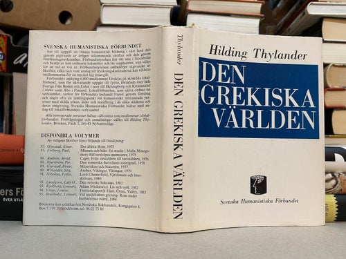 Den Grekiska världen av Hilding Thylander, bok, Very Fine plus