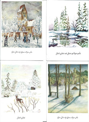 20 st fina Julkort målade med Mun o. Fot.