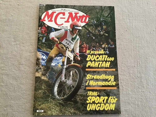 MC NYTT NR 5 1982 DUCATI,YAMAHA XJ,ARMEN MC SÄKERHET,VARBERGS MK CROSS