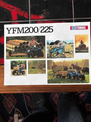 1986 Broschyr för Yamaha YFM200 YFM225
