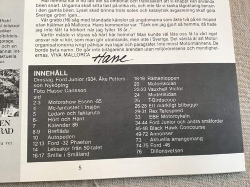 CLASSIC MOTOR NR 3 1986 FORD JUNIOR-34,EBE SVENSK MC,REX CELESPEED,VAUXHALL VICT