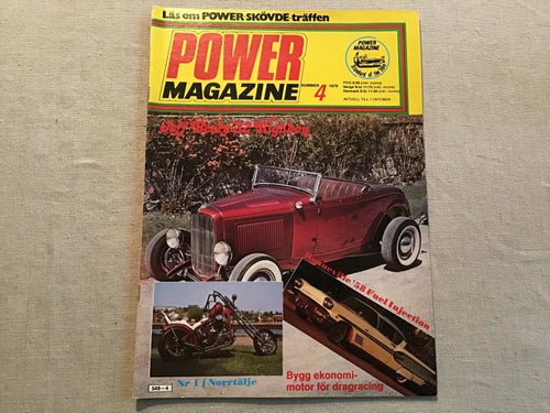 POWER MAGAZINE NR 4 1979 SKÖVDE TRÄFFEN,OLDSMOBILE 442,MERCEDES,CHOPPER VÄSTERÅS