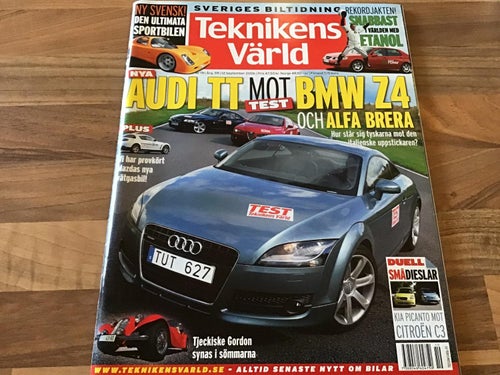 TEKNIKENS VÄRLD NR 19 2006 AUDI TT MOT BMW Z4,MAZDA VÄTGAS,CHRYSLER VOYAGER