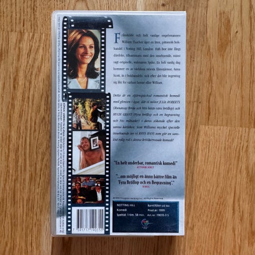 Notting Hill VHS – Julia Roberts & Hugh Grant – Svensk utgåva