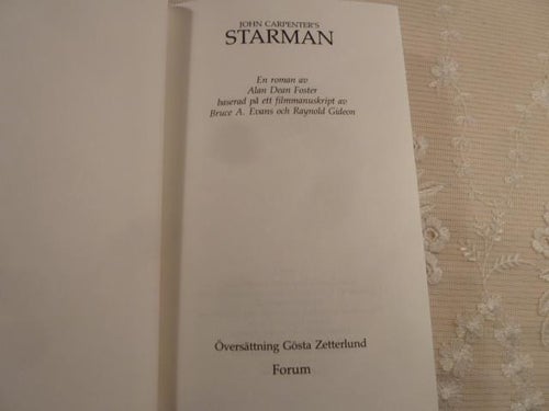 JOHN CARPENTER'S STARMAN, A. D. FOSTER, 1985,  BÖCKER