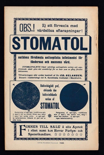 Ångbåts-Turlistan från 1899 , litet reklamhäfte i fin kvalité.