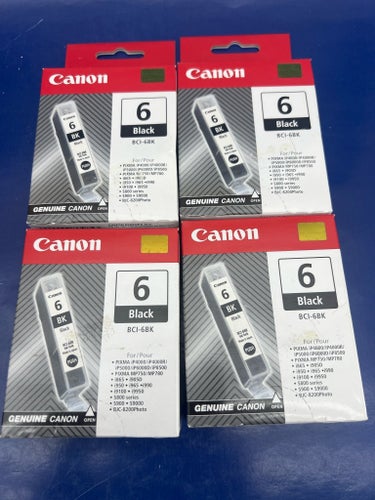 4 st Canon BCI-6BK Black – Original – Nya i kartong