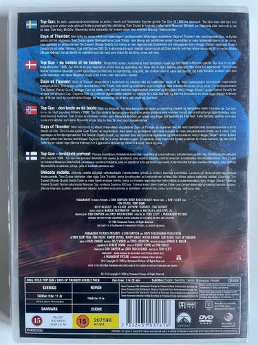 Top Gun & Days of Thunder (2-disc DVD) Fabriksforseglet