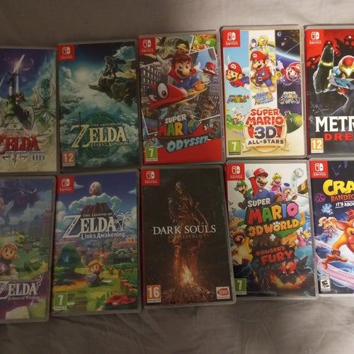 10 stycken Nintendo Switch spel