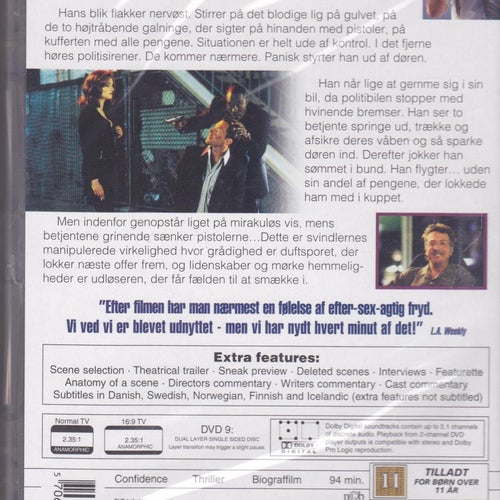 DVD / Confidence / Rachel Weisz, Dustin Hoffman, Edward Burns / Ny & Inplastad