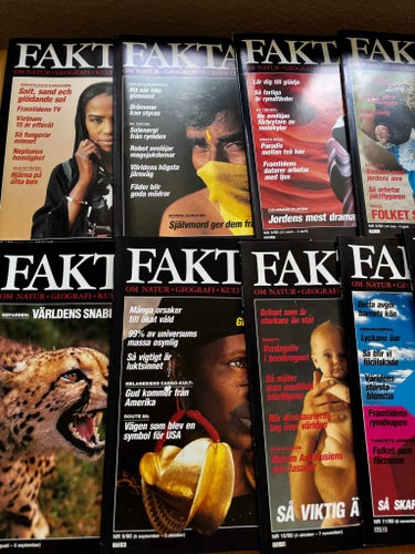 11 nr av FAKTA 1990–1991 – Natur, Geografi, Kultur & Forskning – Blandade nummer
