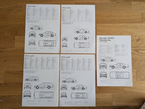 Mercedes faktablad 560sec/230ce/300ce/190e 2.6/200e/300e/230tr/300te