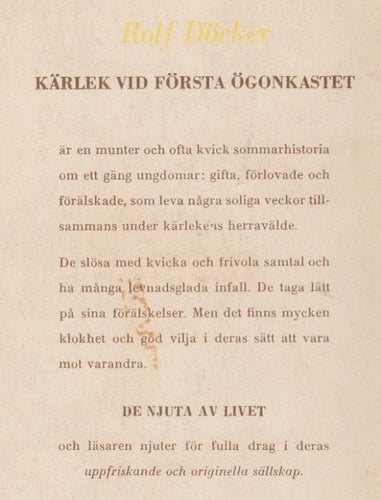 Döcker, Rolf: Kärlek vid första ögonkastet.
