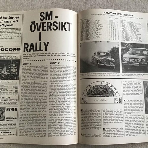 IMS MOTORSPORT NR 8 1968 FORMULA 3 QVARNSTRÖM,RALLY,VÄRMLANDSRALLYT,