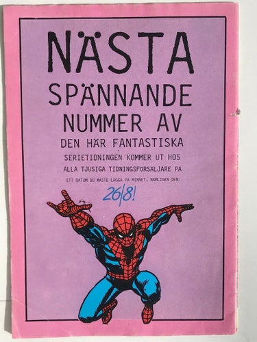 Spindelmannen - 1982:8. VG-FN