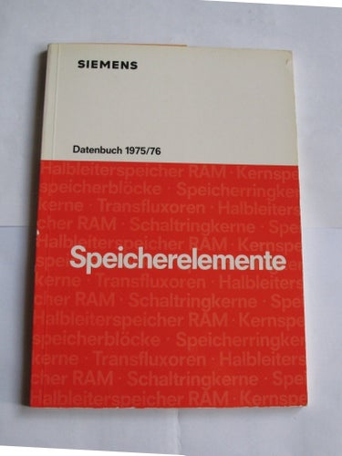 Siemens Databok Datenbuch 1975/1976 Speicherelemente Vintage Retro
