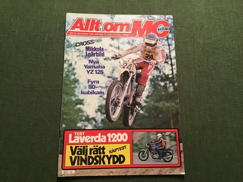 ALLT OM MC NR 12 1978 HEIKKI MIKKOLA CROSS MINICROSS,YAMAHA YZ 125,LAVERDA