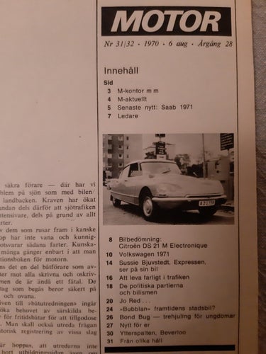 Motor nr 31/32 1970: Citroën DS 21 M Electronique, VW 1302