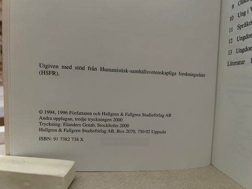 Ungdomsspråk av Ulla-Britt Kotsinas, bok, Very Good plus, SM