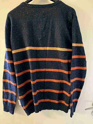 Mörkblå, orange Humor tröja