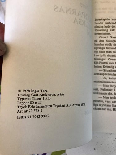 BISKOPARNAS HEMLIGA PLAN Inger Tore 1978