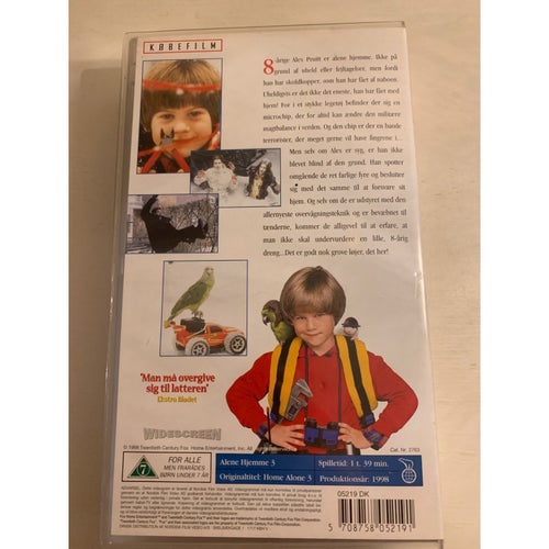 Ensam hemma igen - engelskt tal och textad på danska - VHS