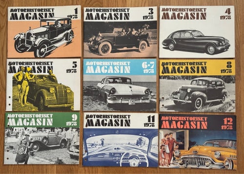 9 x Motorhistoriskt Magasin 1978 - alla utom två