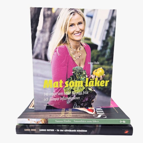 3 st hälsokostböcker av Sanna Ehdin