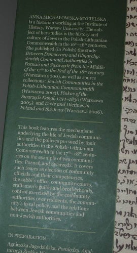 The Jewish Community Jude Judar Judendom Polen 1650-1793