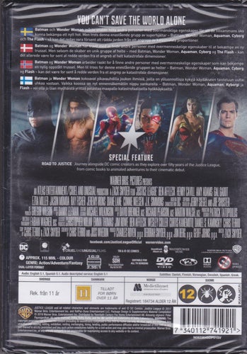 DVD / Justice League / Amy Adams, Gal Gadot, Jason Momoa / Ny & Inplastad