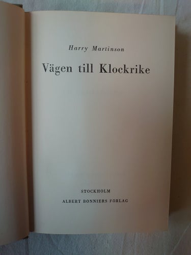 Vägen till Klockrike. Martinson, Harry. 1949.