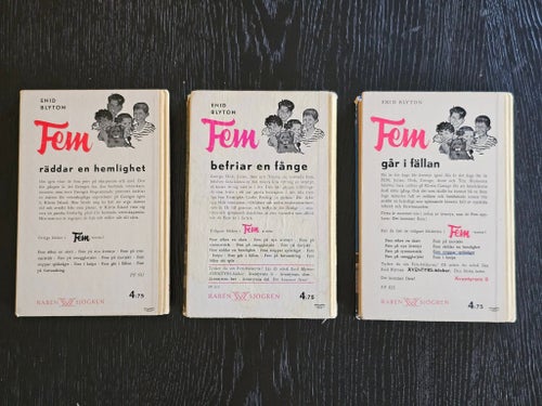 3 fem-böcker - 50-tal av Enid Blyton