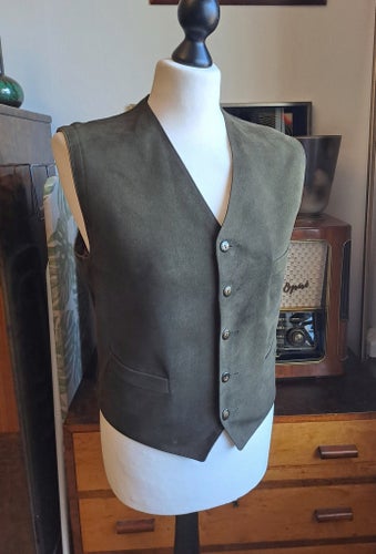 VINTAGE 60-TAL Väst sports vest suede and wool JANBELL