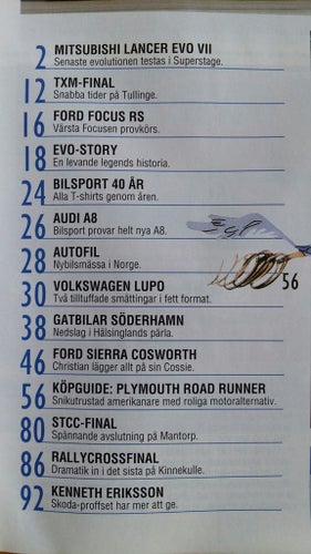 Bilsport nr 21 2002: Ford Sierra Cosworth, Plymouth Road Runner 1968-75, Audi A8