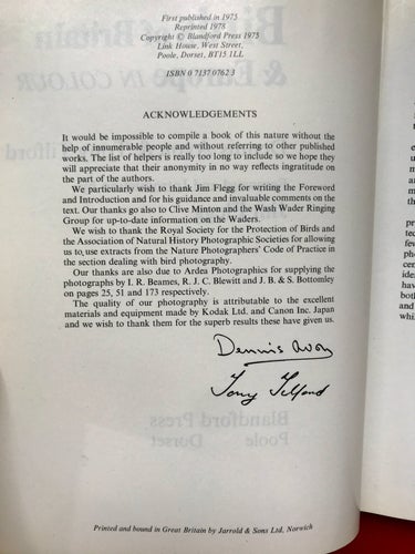 BIRDS OF BRITAIN & EUROPE Bruce Avon Tony Tilford 1975