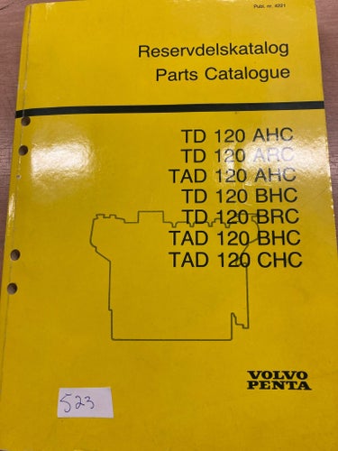 Reservdelskatalog Parts Catalogue Volvo Penta TD 120 AHC, TD 120 ARC, TAD 120