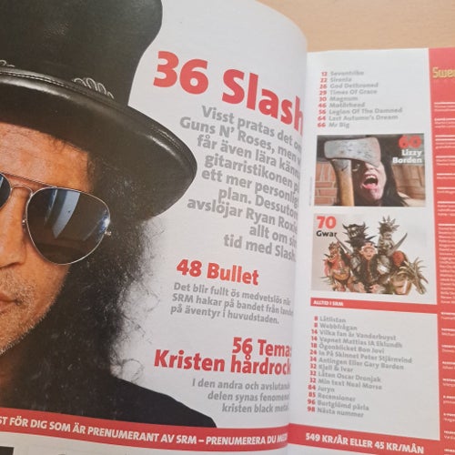 Swedrock Magazine med Slash på omslaget