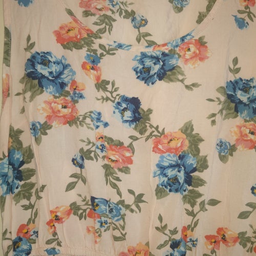 rosa blommig klänning, storlek M