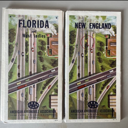 Karta Florida och New England.
