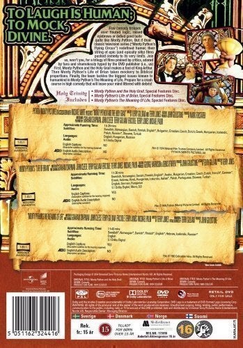 Monty Python - Holy Grail, Life of Brain och Meaning of Life DVD - Ny Inplastad