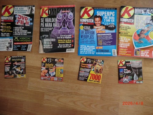 Datortidningar K-komputer 2001-2002 med oanvänd K-CD