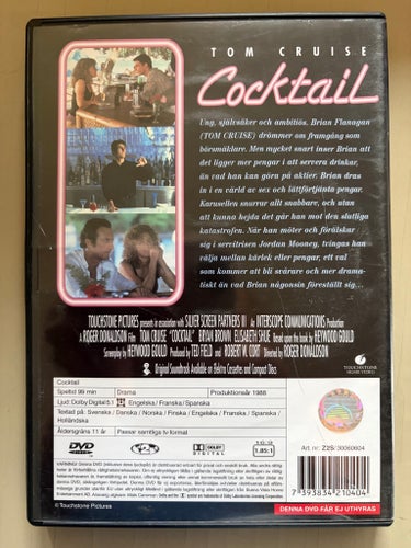 Cocktail (DVD) med Tom Cruise