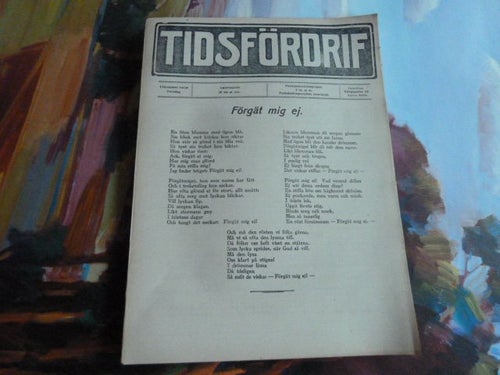 TIDSFÖRDRIF, 1914, FÖRGÄT MIG EJ, TIDNING