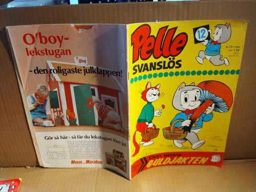 Pelle Svanslös 1968 nr 12. VF. Lotta Lindberg Tommy Oscarsson Christel Enholm