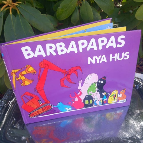 Fin Barbapapa bok titel Barbapapas nya hus Damm förlag 2004 Copyright Annette Ti