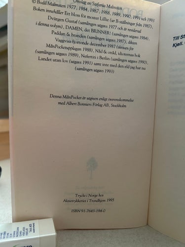 Samlade dikter av Bodil Malmsten, bok, Very good