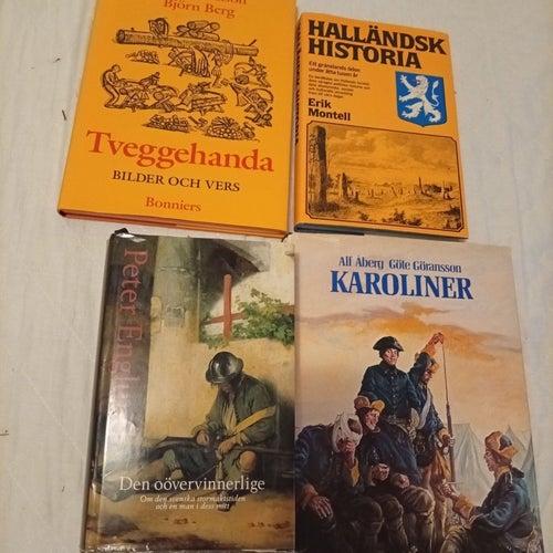 Bokpaket: Tväggehanda, Halländsk Historia, Den oövervinnerlige, Karoliner