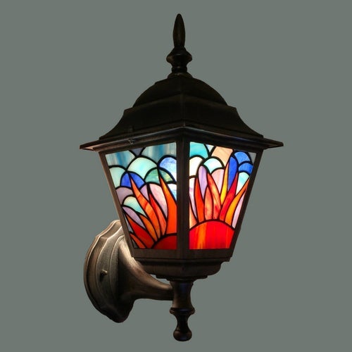 Stained Glass Outdoor Wall Light "Sunrise"