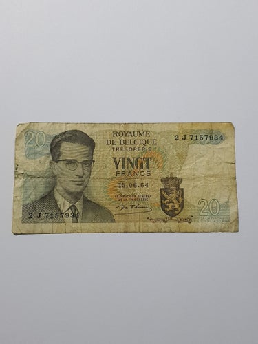 Belgisk Sedel - 20 Francs