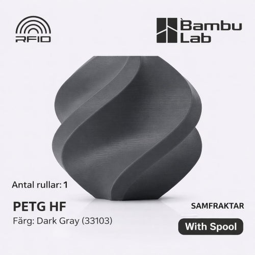 PETG HF Färg: Dark Gray (33103) Bambu Lab filament